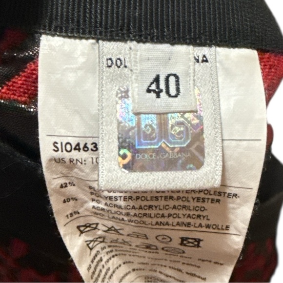 EUC - Dolce & Gabbana Red Houndstooth Pencil Skirt - Size 40(US4) - Picture 5 of 5